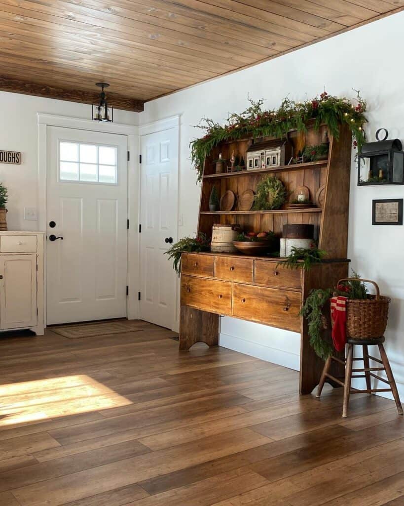 Rustic Wooden Entryway Hutch