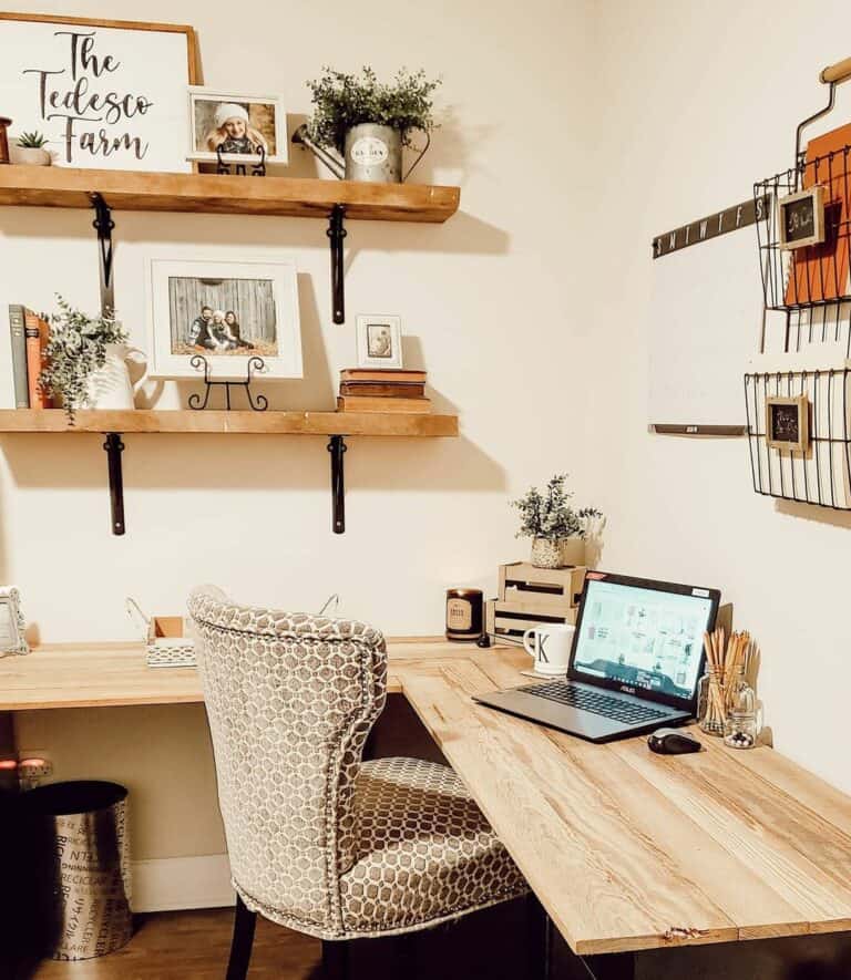 Rustic Wooden Farmhouse Desk