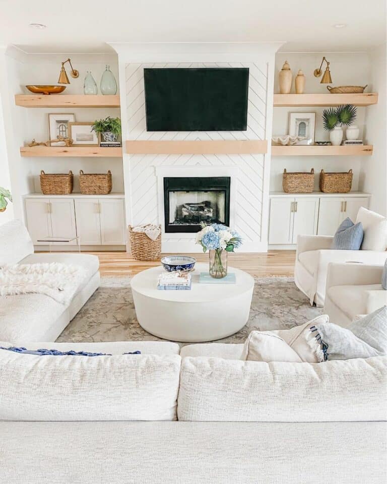 Sandy Sectional and Beachy Shelves