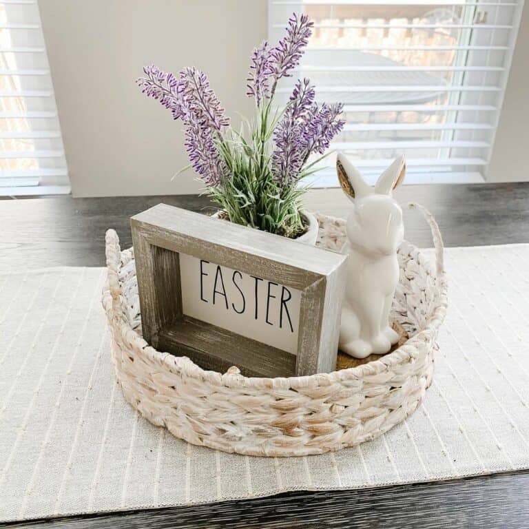 Seagrass Tray With Simple Easter Table Décor