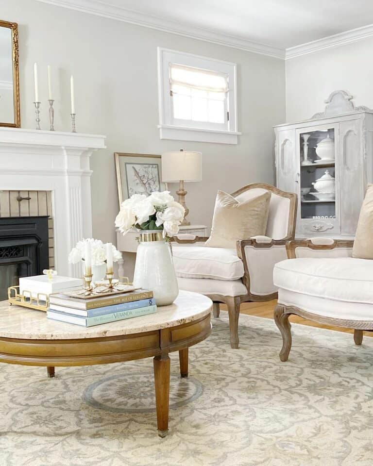 Shabby Chic Armoire in Elegant Lounge