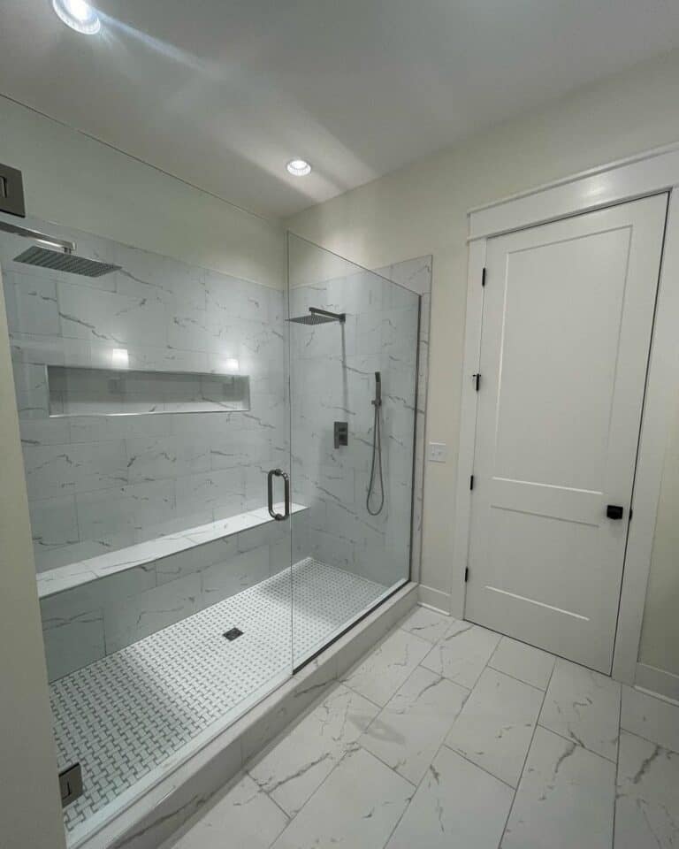 Shower With Contrasting Textures