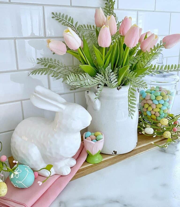 Simple Easter Kitchen Counter Vignette