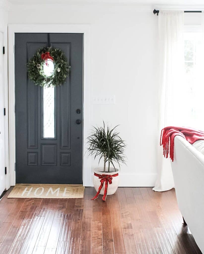 Simple Holiday Décor With Black Doors
