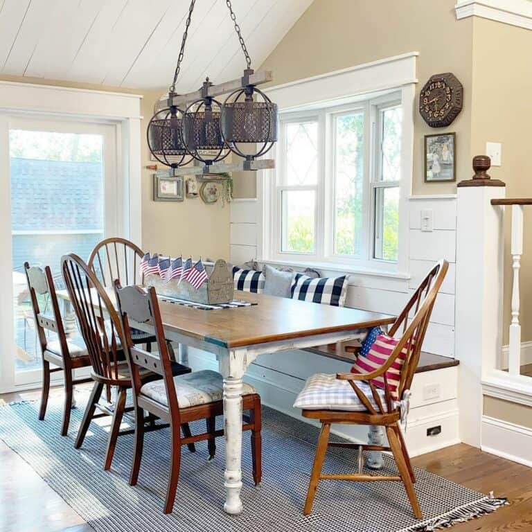 Simple White Trim in Farmhouse Dining Room