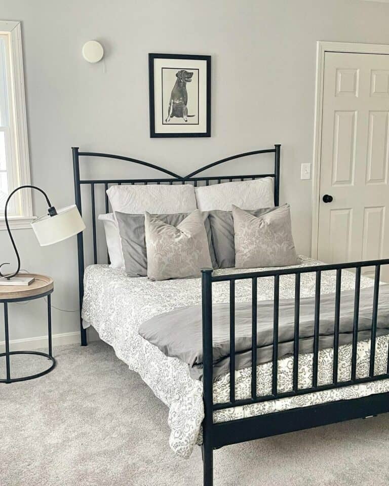 Sleek Black Metal Bed Frame