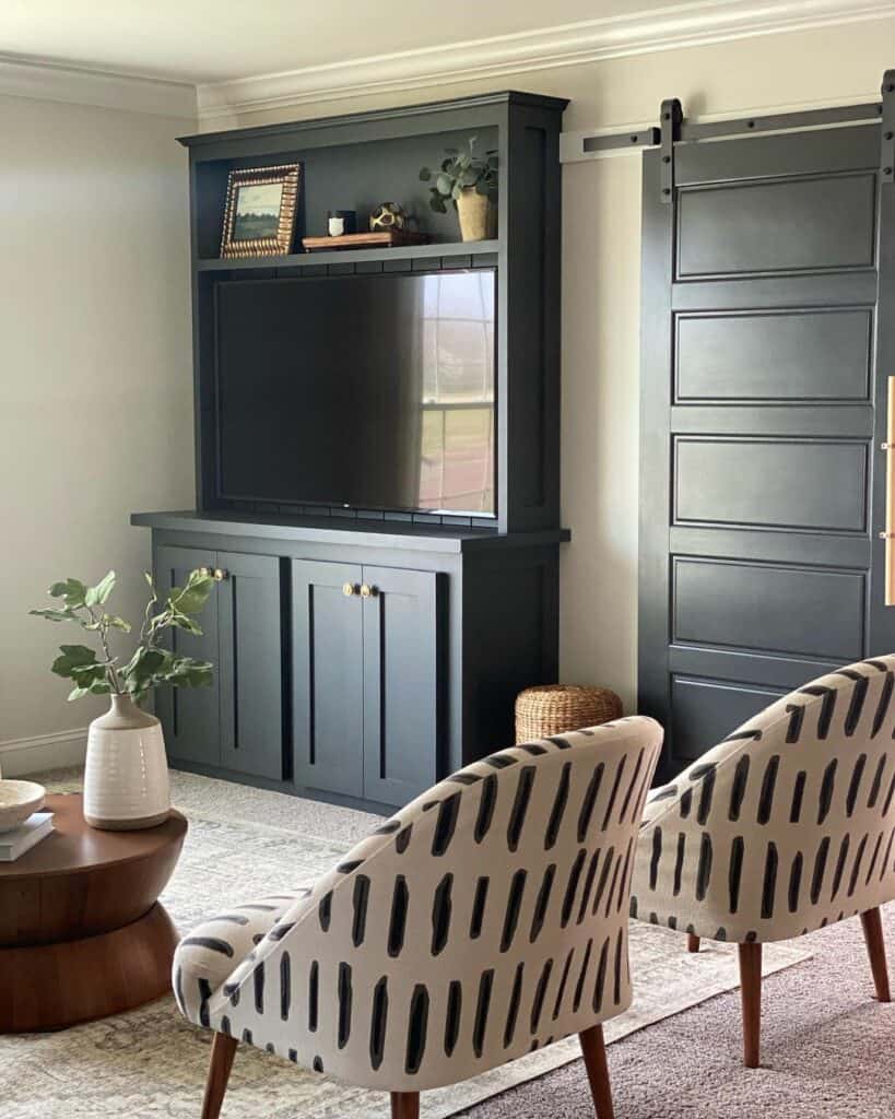Sliding Barn Door Matches Entertainment Console