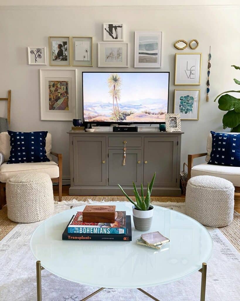 Small Accent Cabinet TV Entertainment Center Ideas With Farmhouse Décor