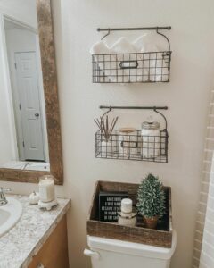 Small Bath With Metal Shelving