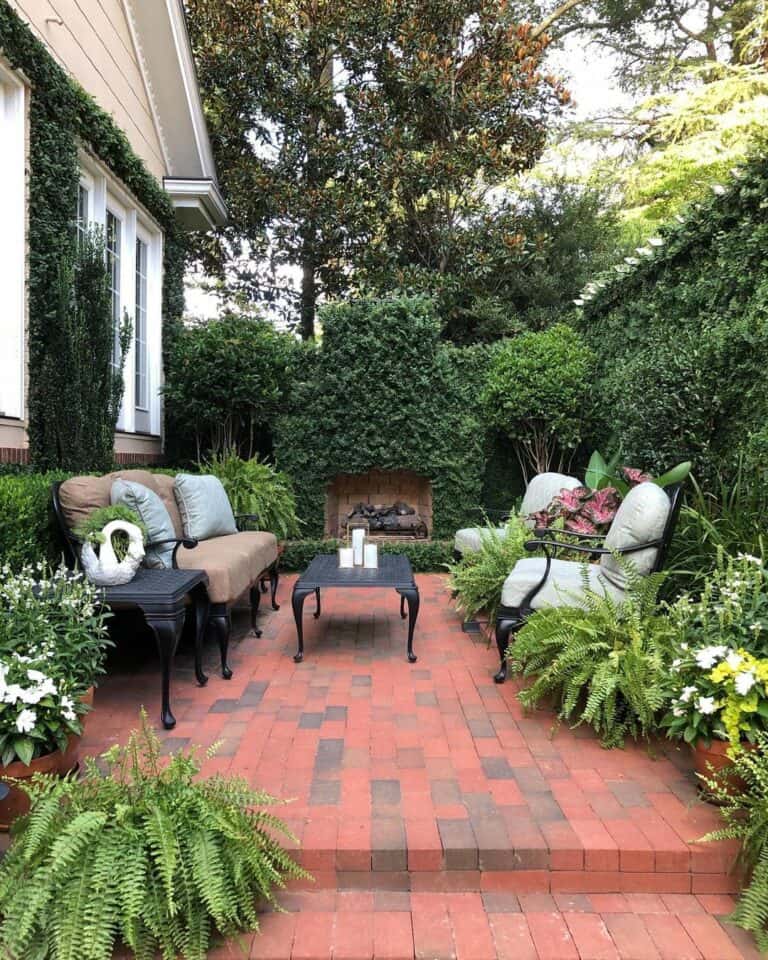 Small Patio Design With a Flower Garden