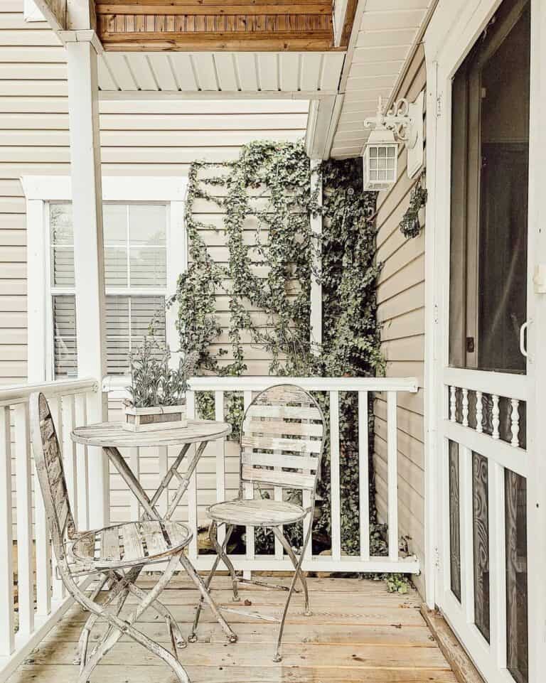 Small Patio With Metal Balustrades