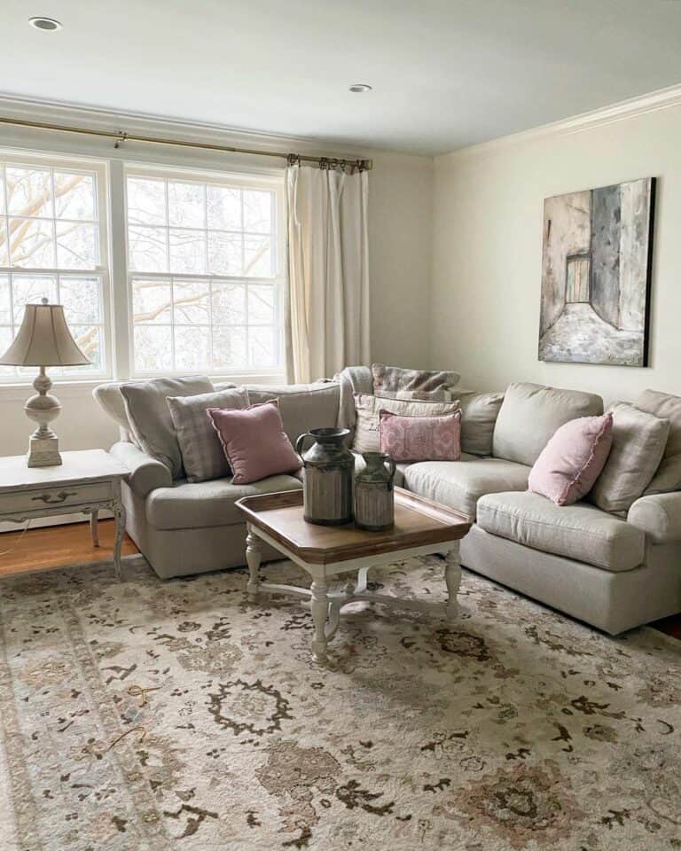 Soft Palette Living Room With Rustic Accents