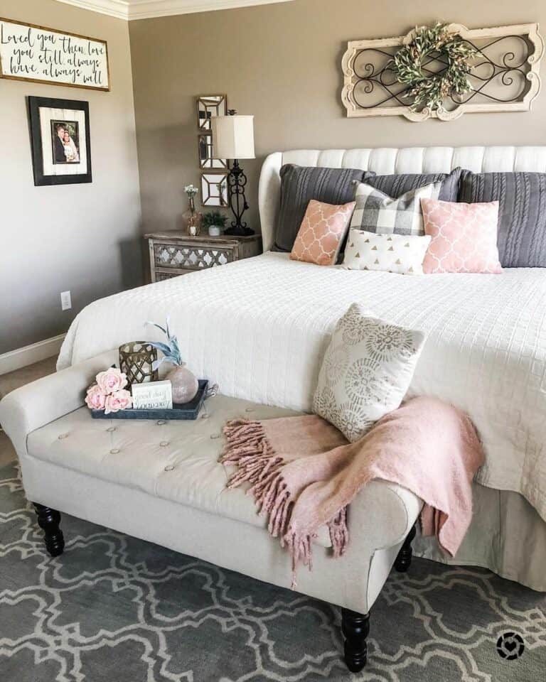 Sophisticated Pink and Gray Bedroom Décor