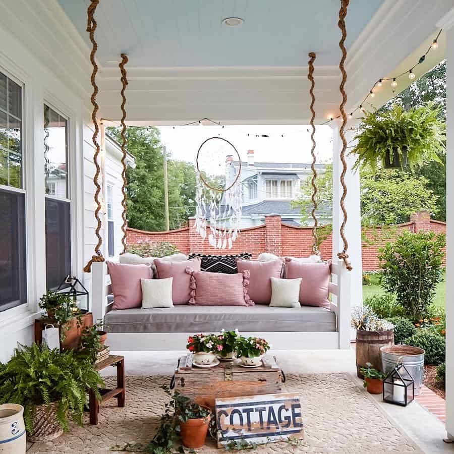 Spiralling Boho Porch Swing