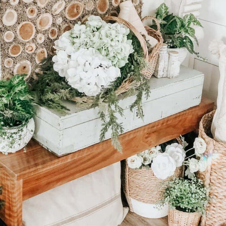 Spring Home Décor Includes White Flowers