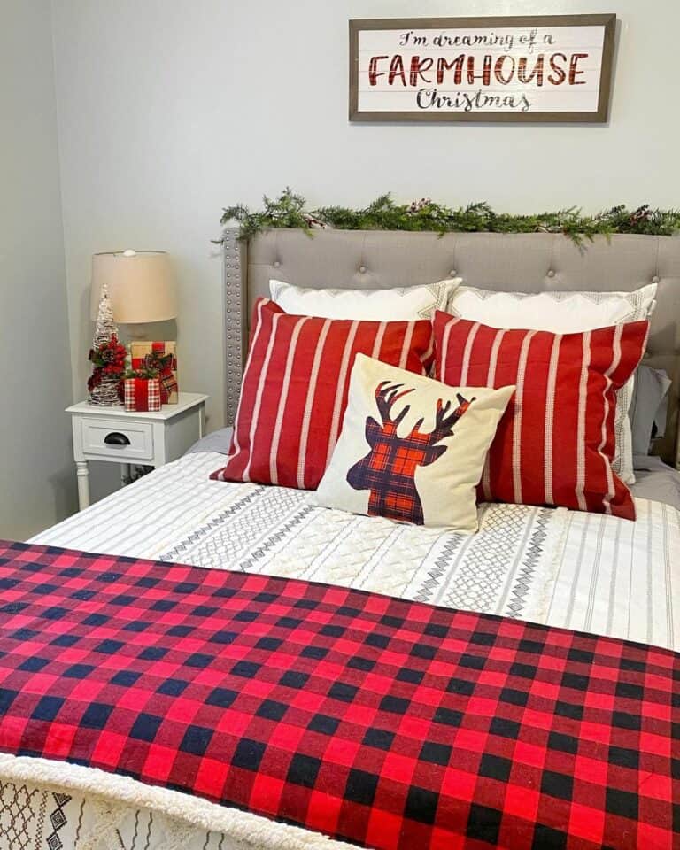Striped Bedspread at Christmas