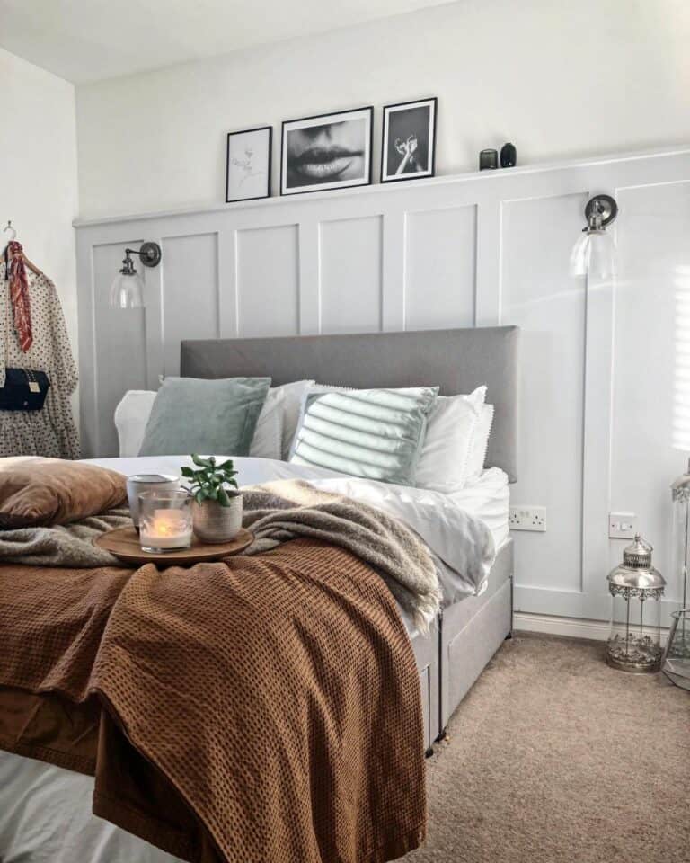 Stunning Neutral Bedroom With Board and Batten Wainscoting