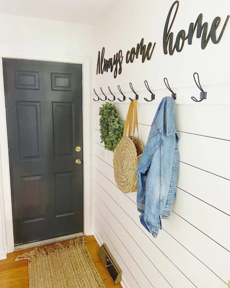 Stylish Entryway With Inviting Words