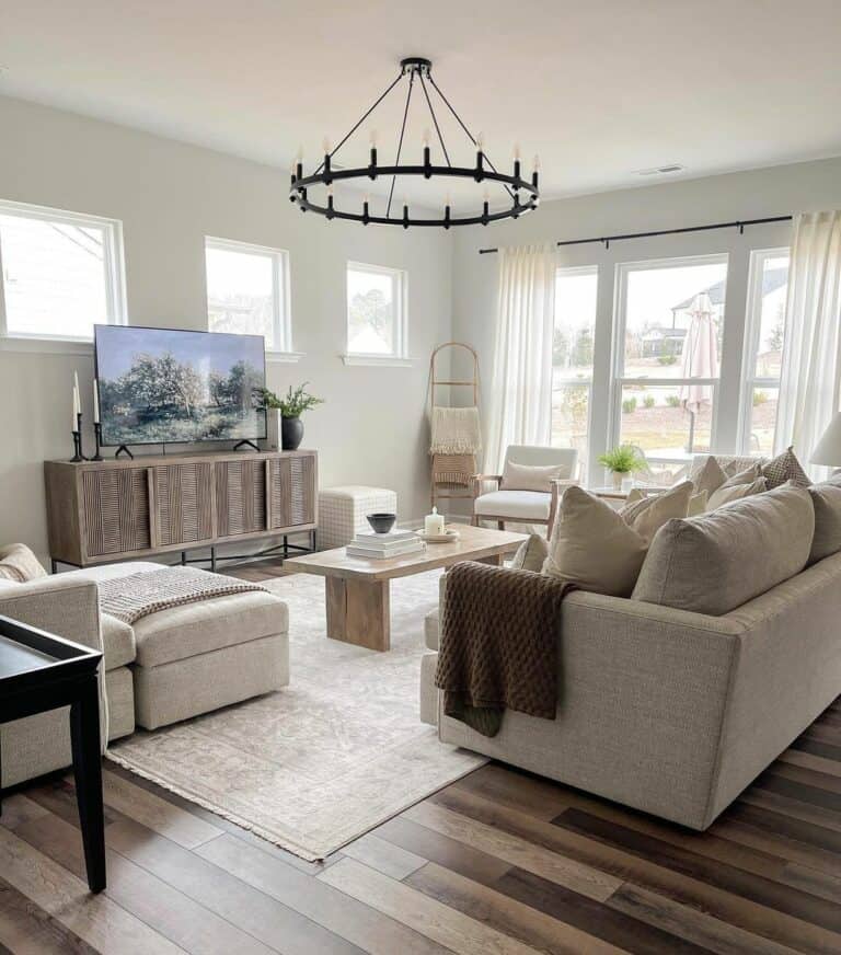Stylish Neutral-toned TV Room Ideas