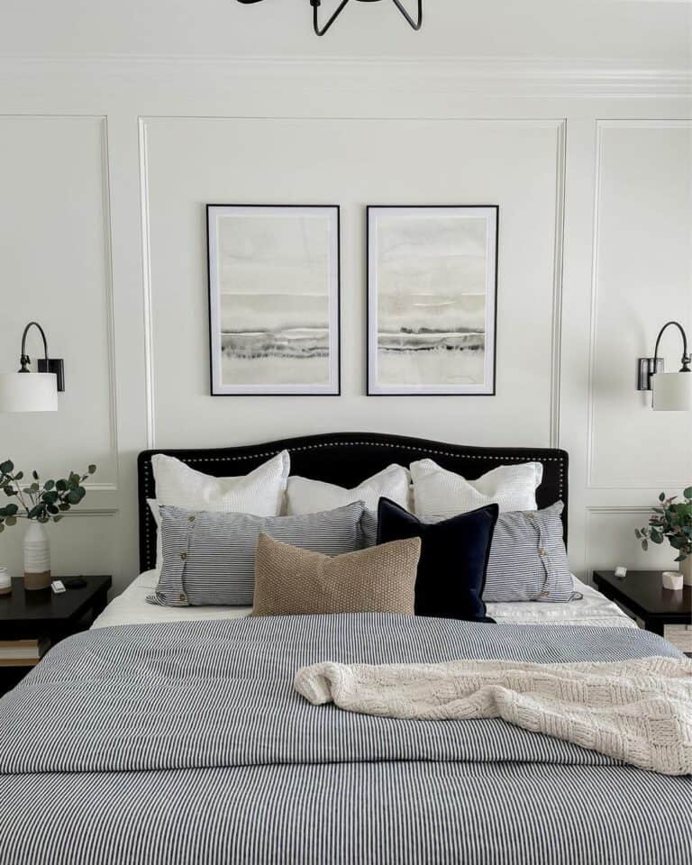 Symmetrical Bedroom With Board and Batten