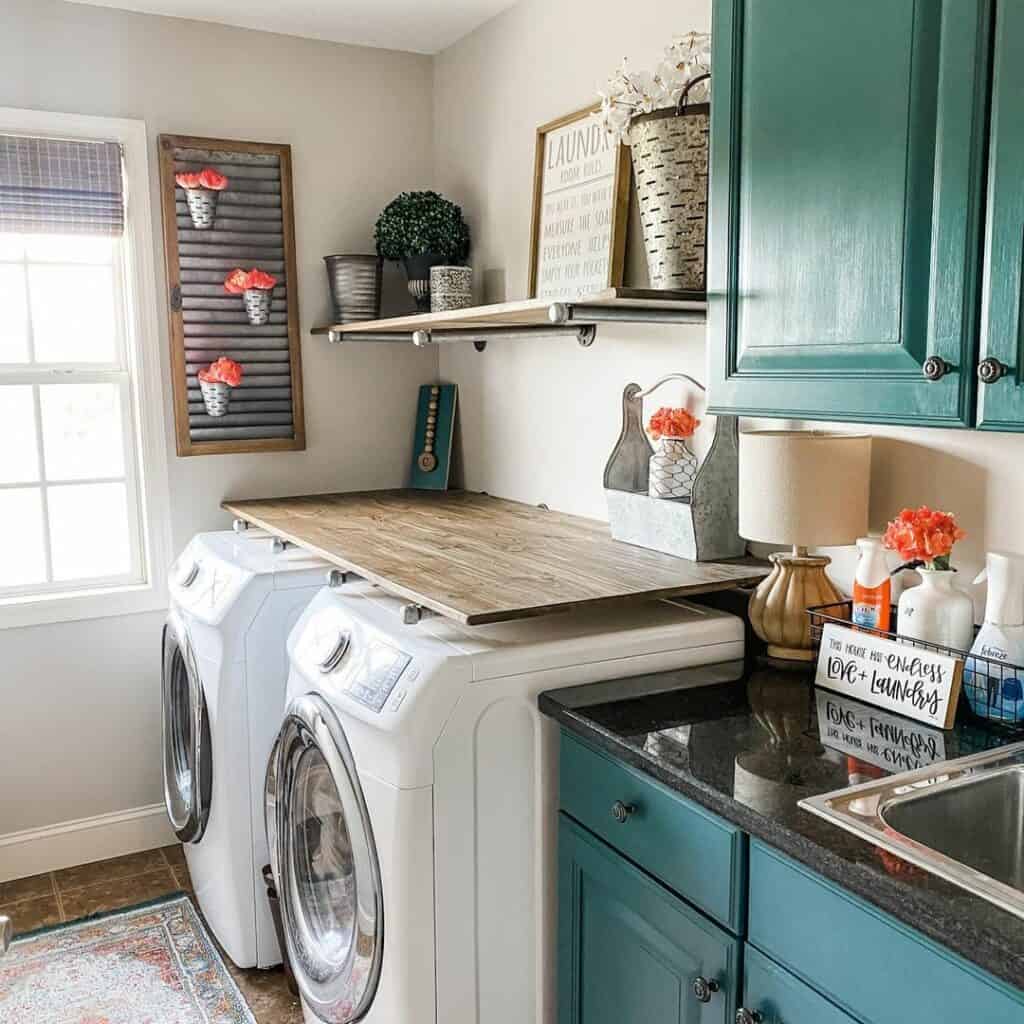 Teal Cabinets for a Burst of Color