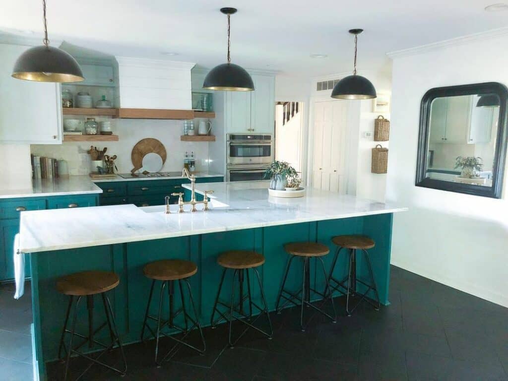 Teal Island for Kitchen