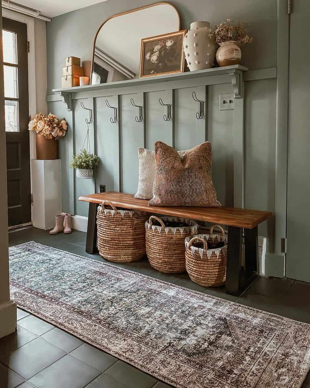 Tiled Entryway With Midcentury Elegance Soul & Lane