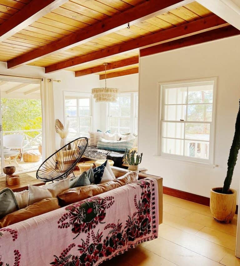 Traditional Rustic Boho-inspired Living Room Design