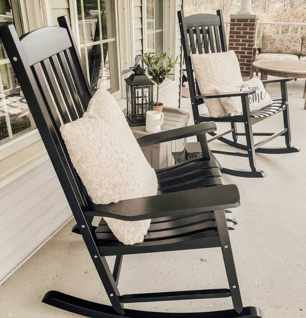 Two Black Rocking Chairs on Porch