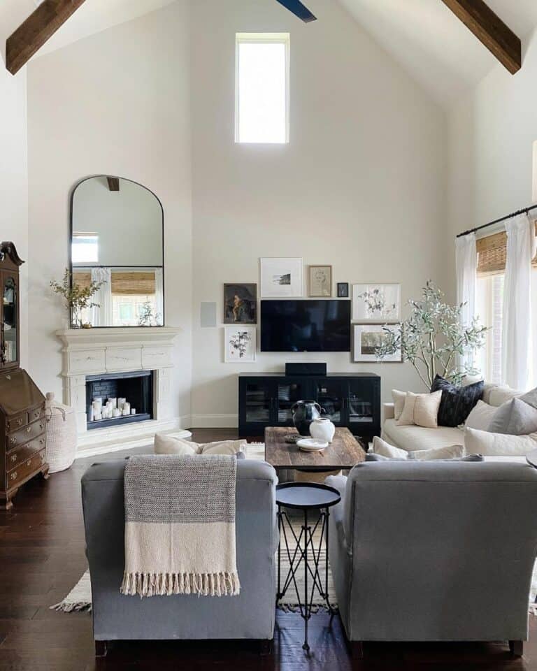 Two-story Gray Living Room