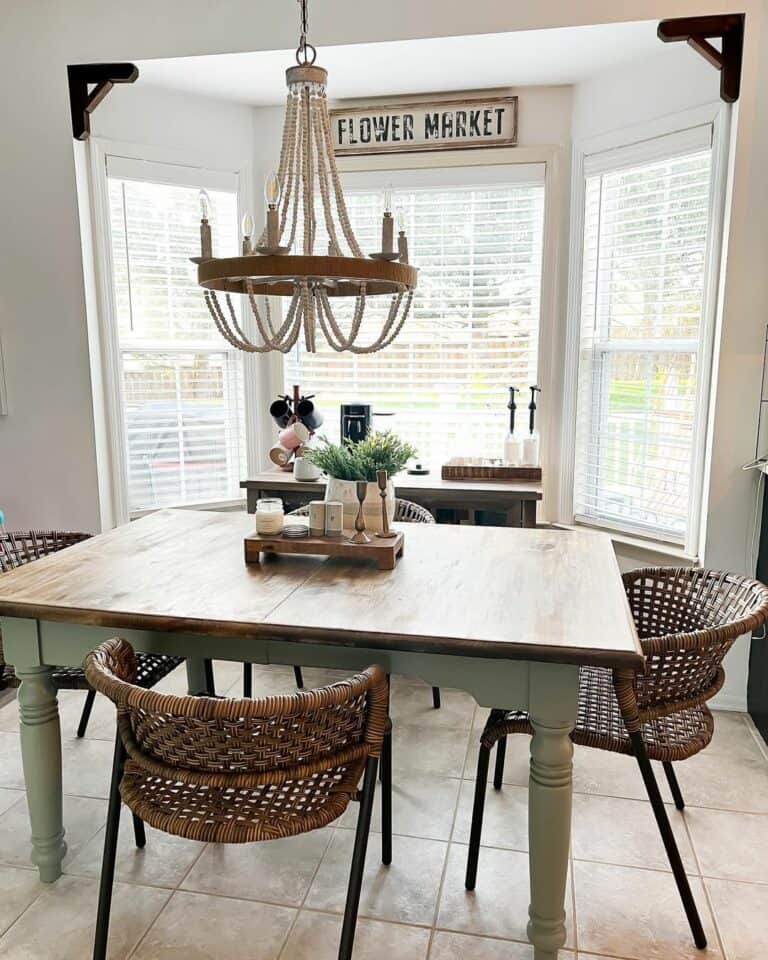 Twotoned Dining Table With Evergreen Fog Legs Soul & Lane
