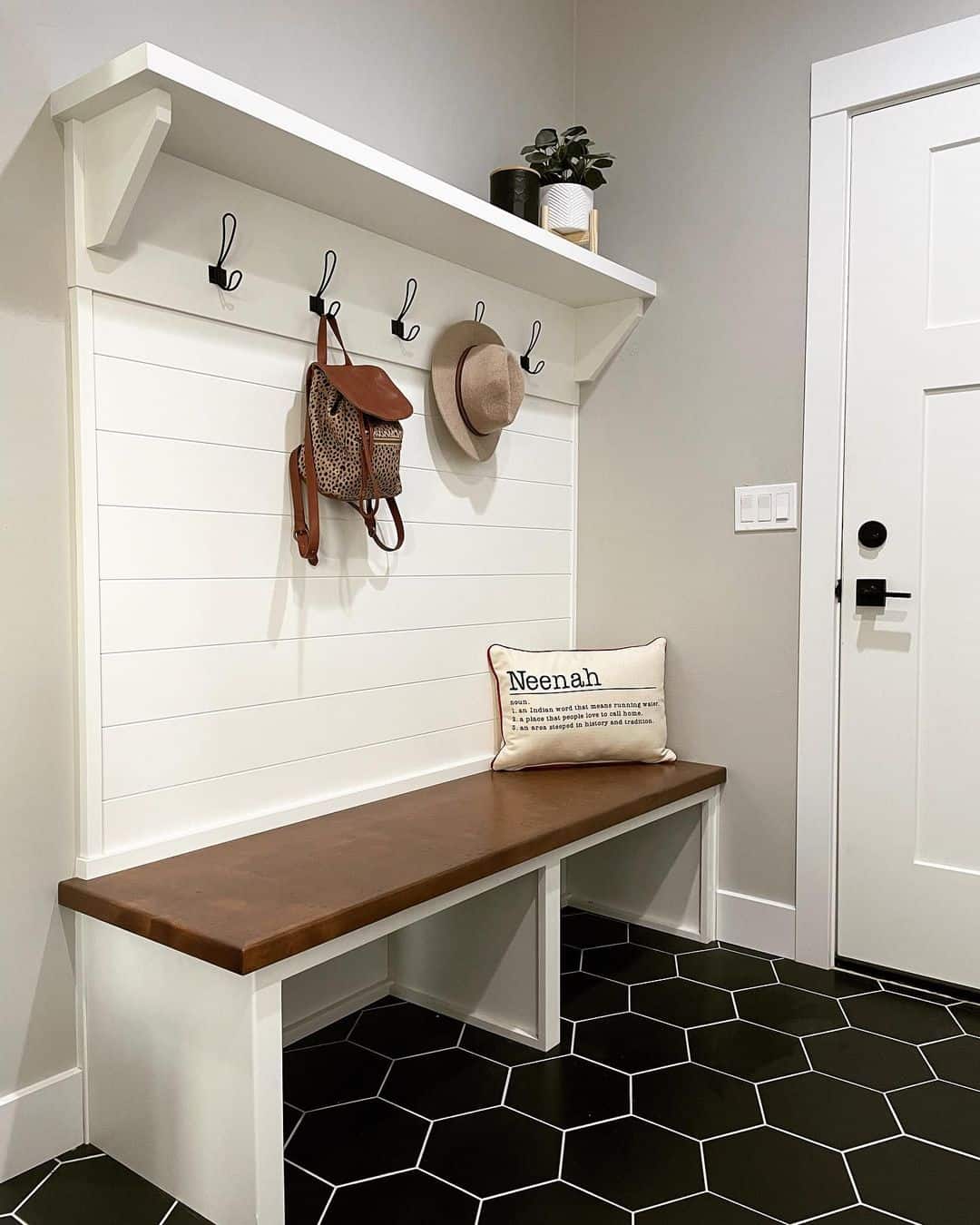 Two-toned White Shiplap Mudroom - Soul & Lane