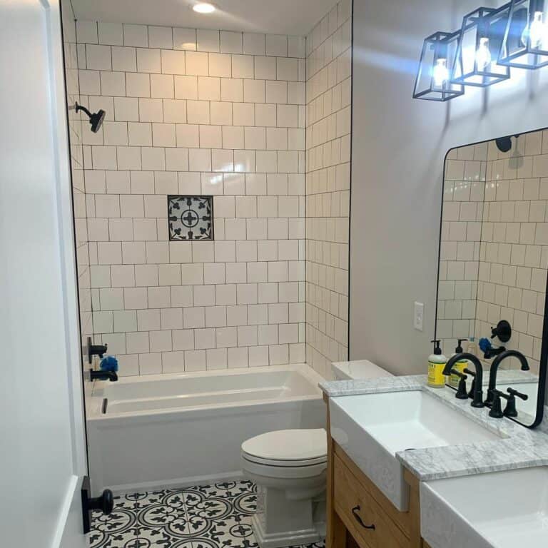 Uniquely Patterned Shower Niche Ideas