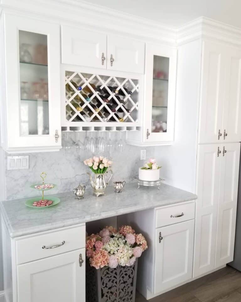 Valentine's Flowers for White Kitchen