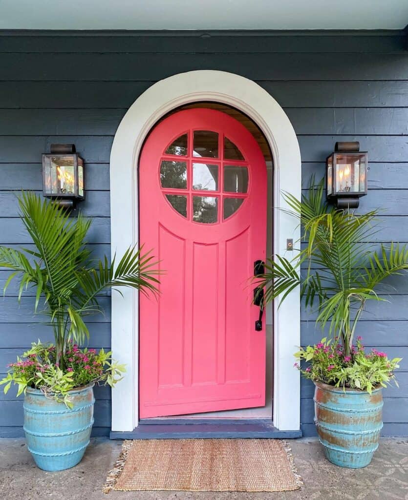 Vibrant Arched Pink Front Door