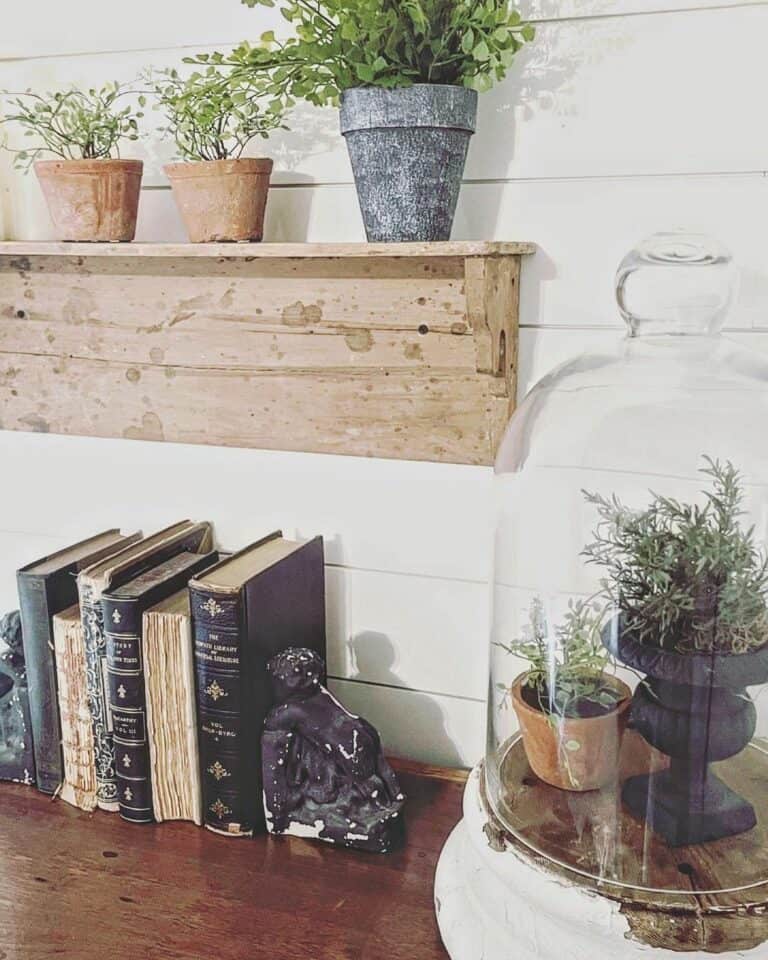 Vintage Farmhouse Book Display