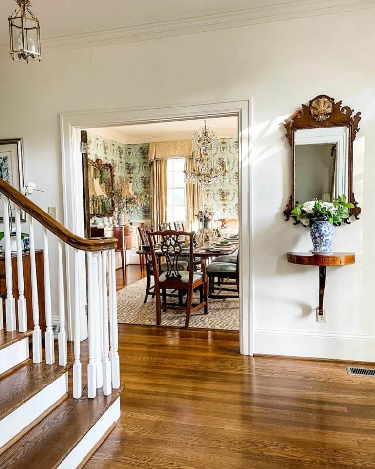 Vintage Farmhouse Floral Dining Room