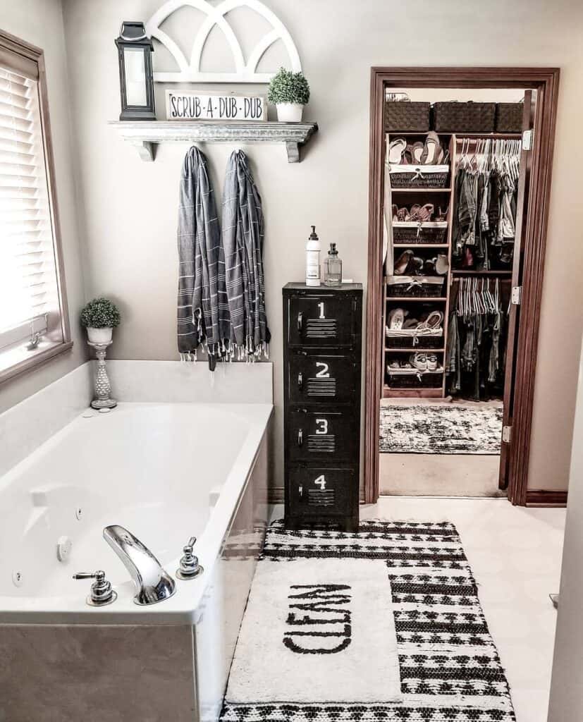 Vintage Locker as Bathroom Storage