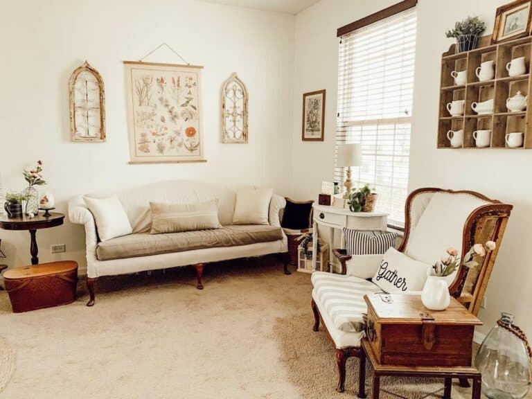 Vintage Minimalistic Country Living Room Layout