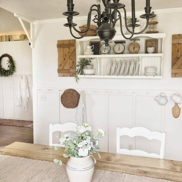 Vintage Shelving in Dining Room