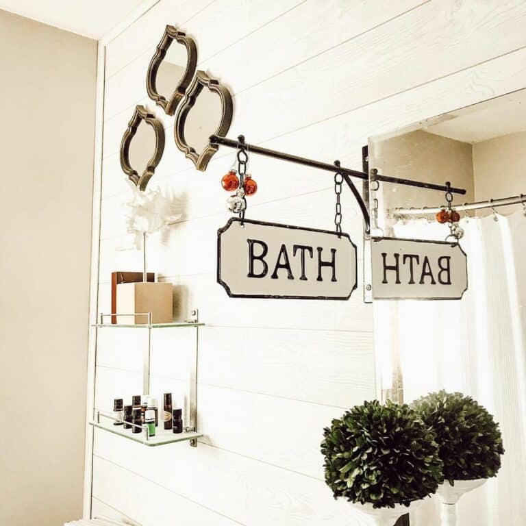 Vintage Sign Attached to a Shiplap Wall