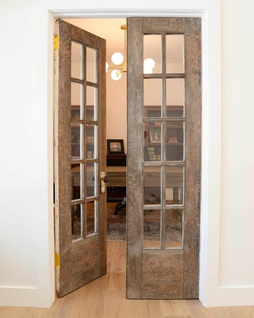 Vintage Wood French Doors for Home Office