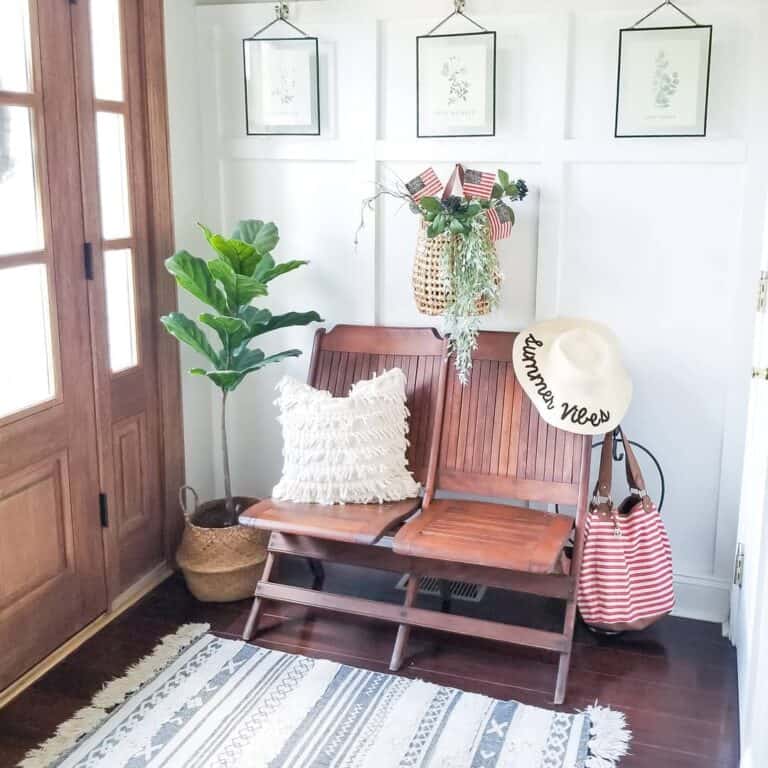 Vintage Wooden Chairs for Entryway Furniture Ideas