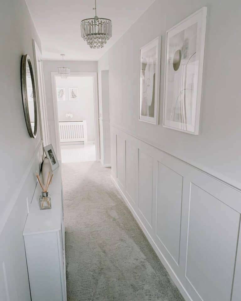 Wainscoting on Both Sides of a Hallway