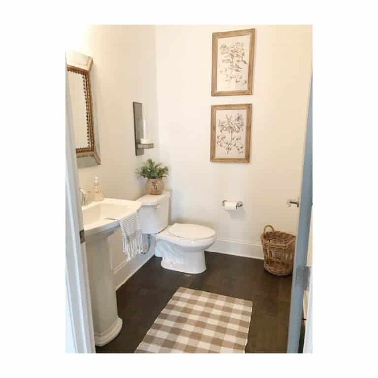 Warm Brown Tones for a Small Bathroom