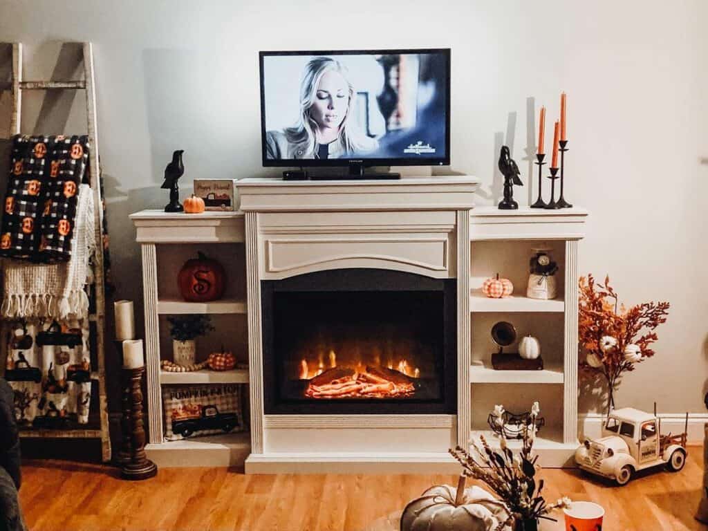 Warm Fireplace TV Room