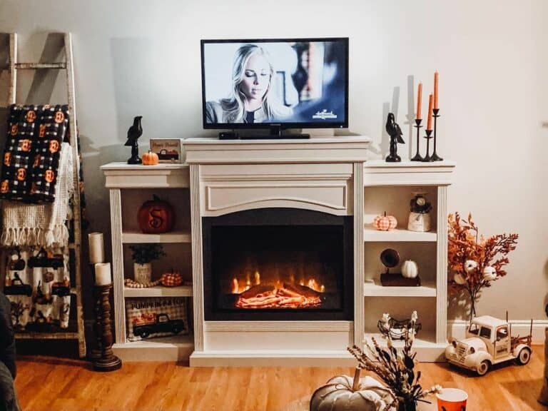Warm Fireplace TV Room