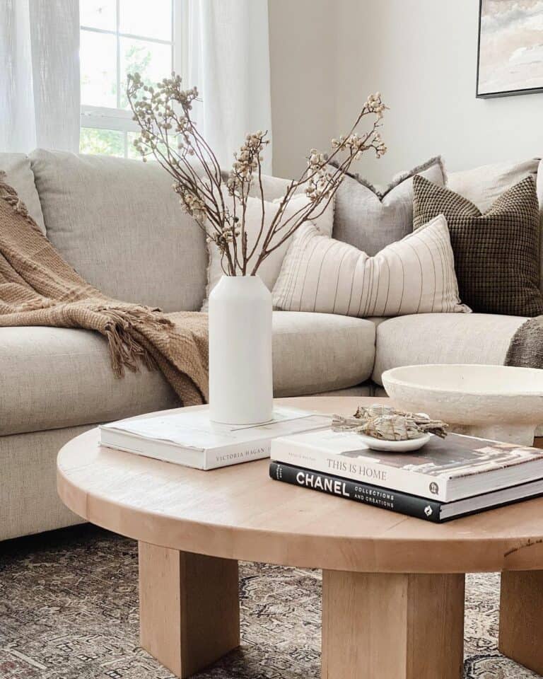 Warm Neutral Color Scheme for Living Room