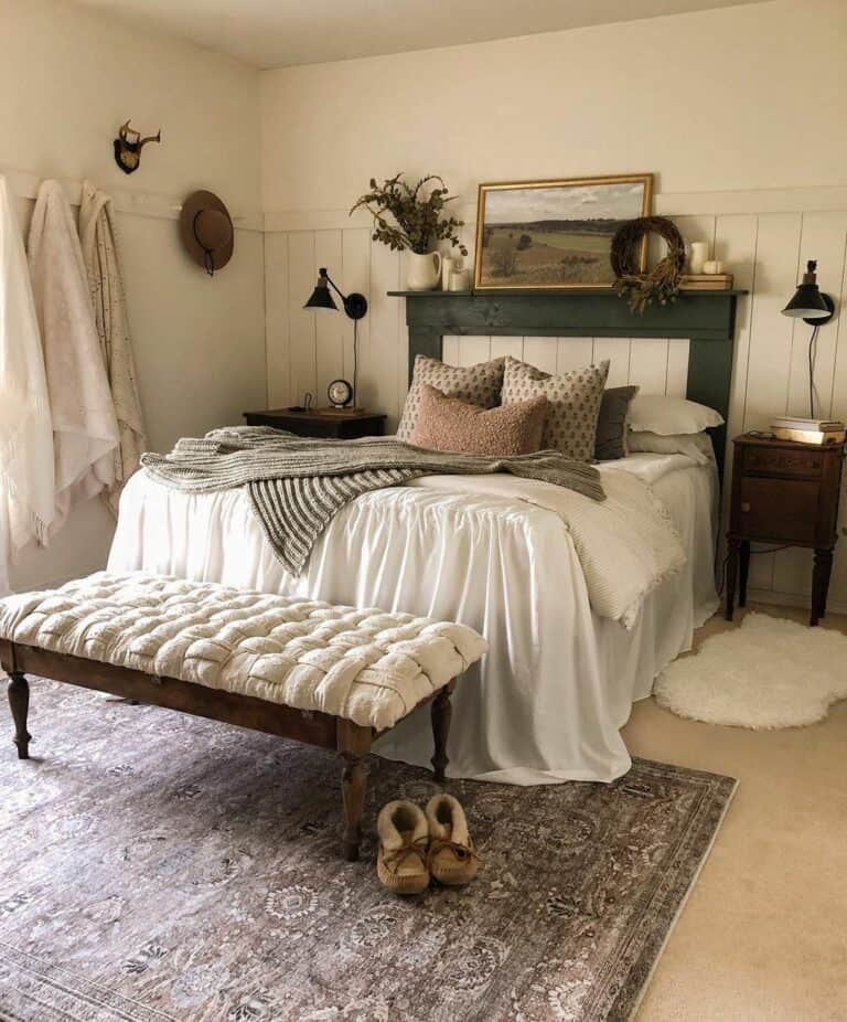 Warm Neutral Palette for a Farmhouse Bedroom
