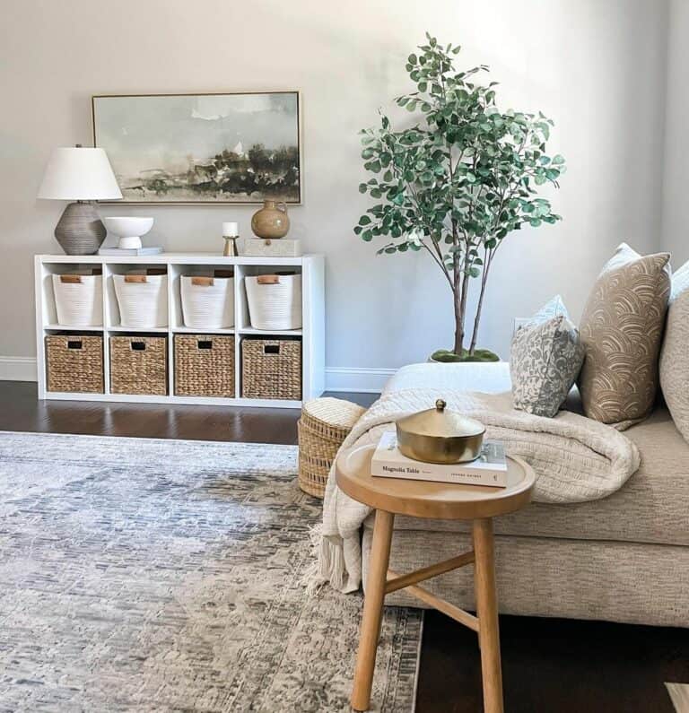 White Cubby Shelving Unit for Living Room